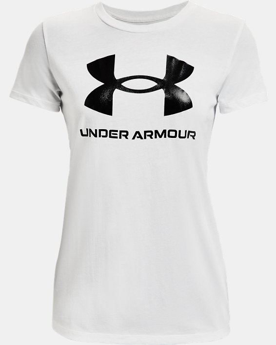 Women's UA Sportstyle Graphic Short Sleeve, White, pdpMainDesktop image number 4